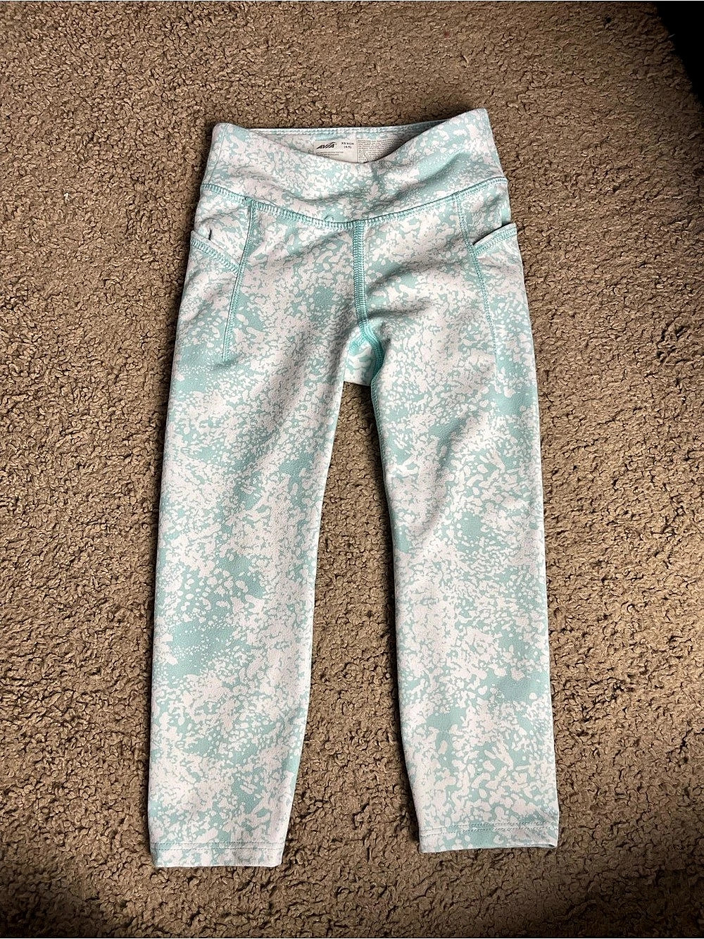 Avia Printed Leggings in Blue & White Size XS Like New